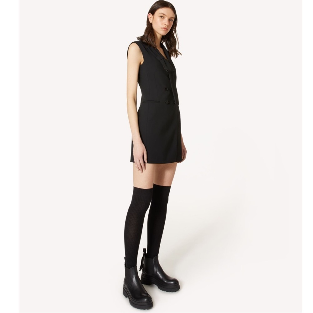 RED VALENTINO VISCOSE WOOL GABARDINE BLAZER DRESS WITH BOW - Picture 2 of 16